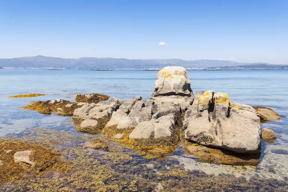 Vista de la costa gallega y las Rías Baixas